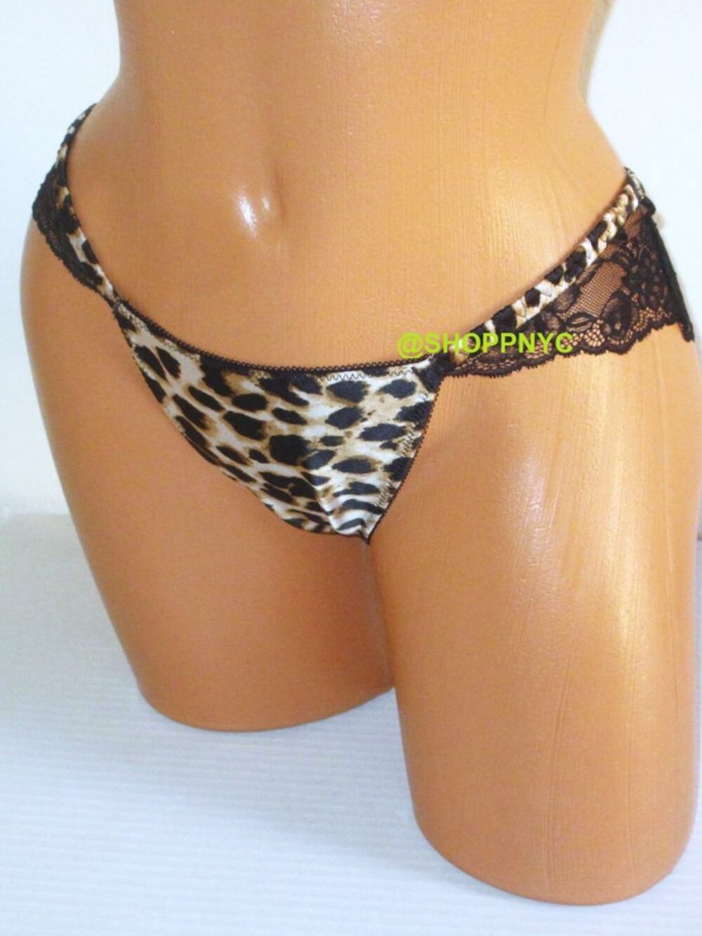 Victoria Secret Very Sexy Leopard Satin Rose Lace Cheeky Panty Sz S Smooth Rare